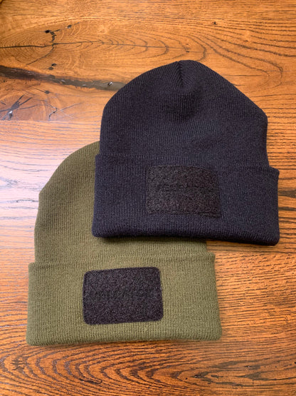 YP CLASSICS® CUFFED KNIT BEANIE with VELPATCH™ Loop Patch