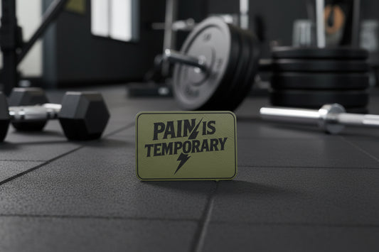 Pain Is Temporary - VELPATCH 3" x 2" inch Hook Backed Patch