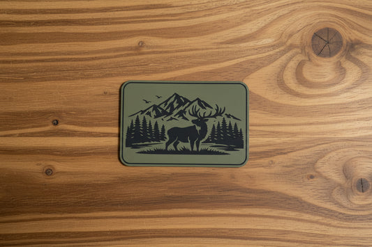 Nature Bound Outdoor Elk In The Wild - VELPATCH 3" x 2" inch Hook Backed Patch