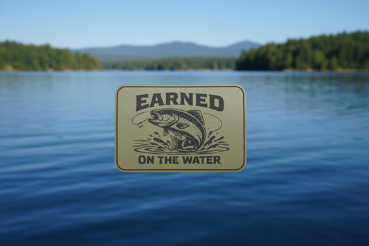 Nature Bound Outdoor Earned On The Water - VELPATCH 3" x 2" inch Hook Backed Patch