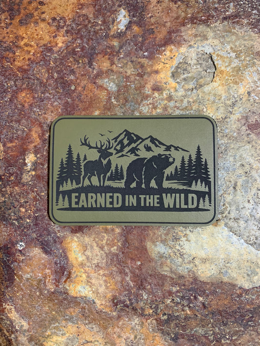 Nature Bound Outdoor Earned In The Wild - VELPATCH 3" x 2" inch Hook Backed Patch
