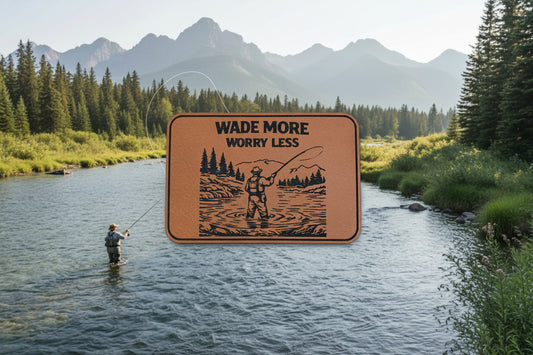 Nature Bound Outdoor Wade More Worry Less - VELPATCH 3" x 2" inch Hook Backed Patch