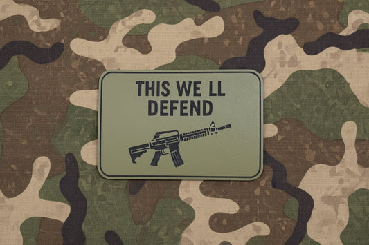 This We ll Defend - VELPATCH 3" x 2" inch Hook Backed Patch