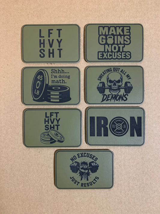 Good Time Concepts Weight Lifting Series One Patches - VELPATCH 3" x 2" inch Hook Backed Patch
