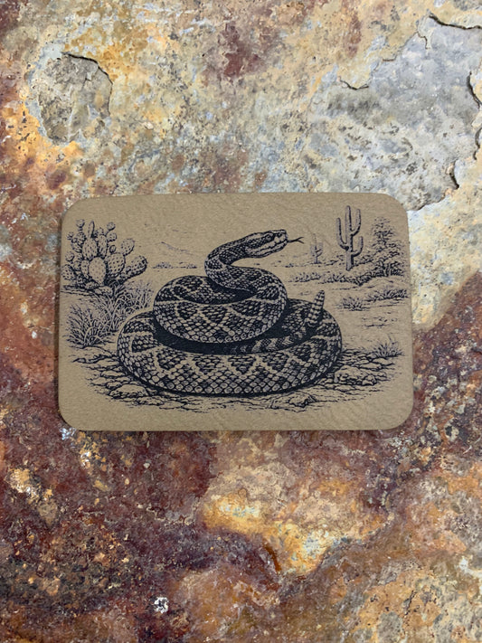 Nature Bound Outdoor Rattlesnake In The Desert - VELPATCH 3" x 2" inch Hook Backed Patch