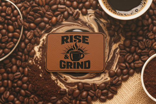 Rise And Grind - VELPATCH 3" x 2" inch Hook Backed Patch