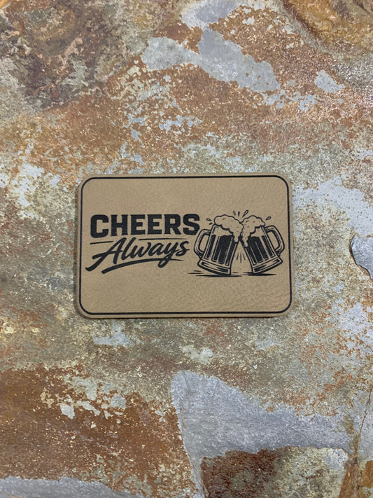 Good Time Concepts Cheers Always - VELPATCH 3" x 2" inch Hook Backed Patch