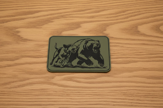 Nature Bound Outdoor Hound Running Bear - VELPATCH 3" x 2" inch Hook Backed Patch