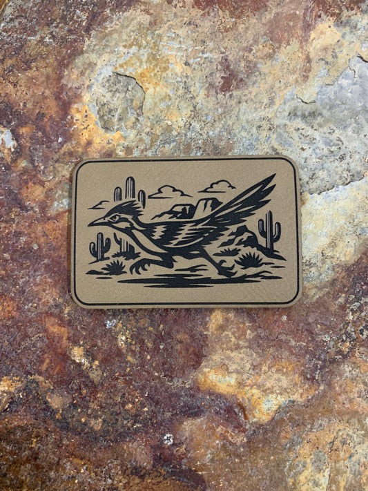 Nature Bound Outdoor Roadrunner In The Desert - VELPATCH 3" x 2" inch Hook Backed Patch