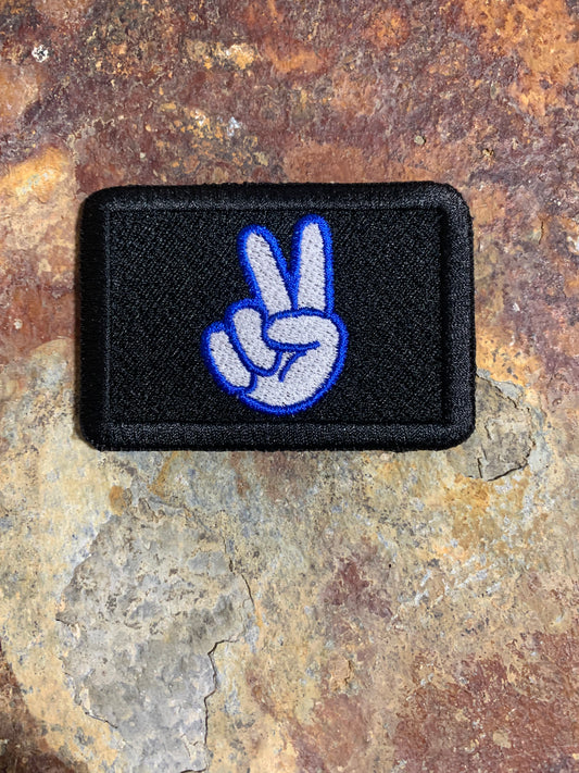 Positive Mindset Small Peace Sign - Embroidered - VELPATCH 3" x 2" inch Hook Backed Patch