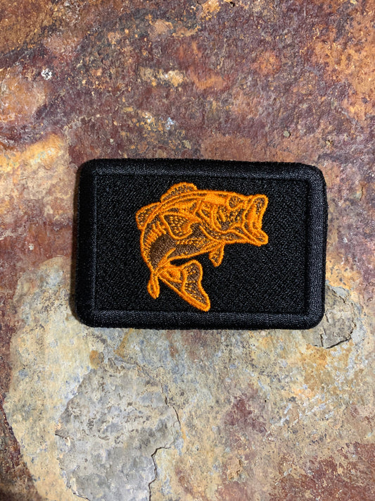 Nature Bound Outdoor Largemouth Bass - Embroidered - VELPATCH 3" x 2" inch Hook Backed Patch