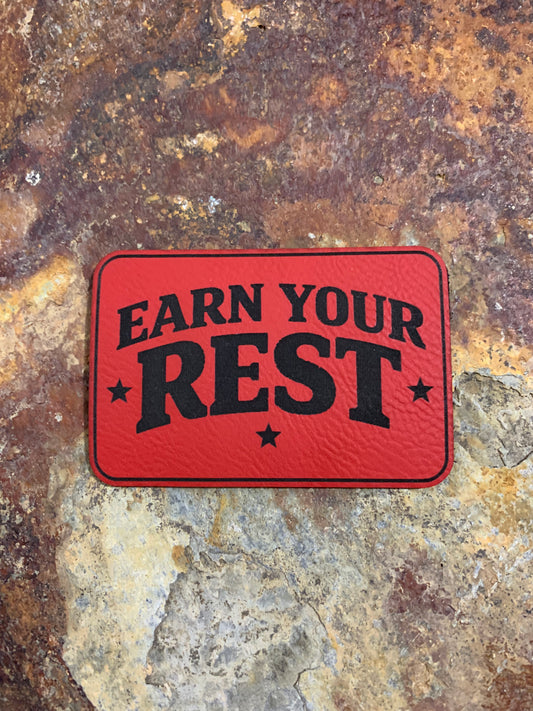 Earn Your Rest - VELPATCH 3" x 2" inch Hook Backed Patch