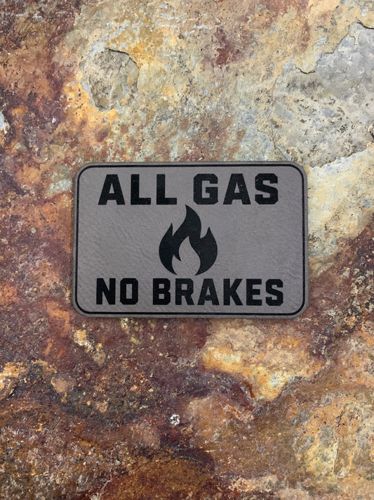 All Gas No Brakes - VELPATCH 3" x 2" inch Hook Backed Patch