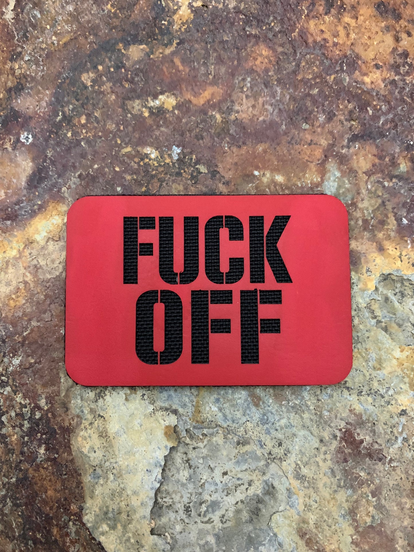 Fuck Off Signature - VELPATCH 3" x 2" inch Hook Backed Patch