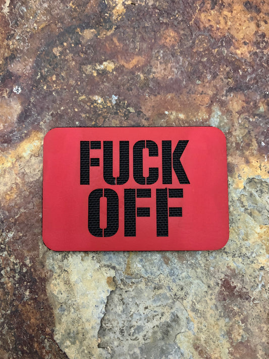 Fuck Off Signature - VELPATCH 3" x 2" inch Hook Backed Patch
