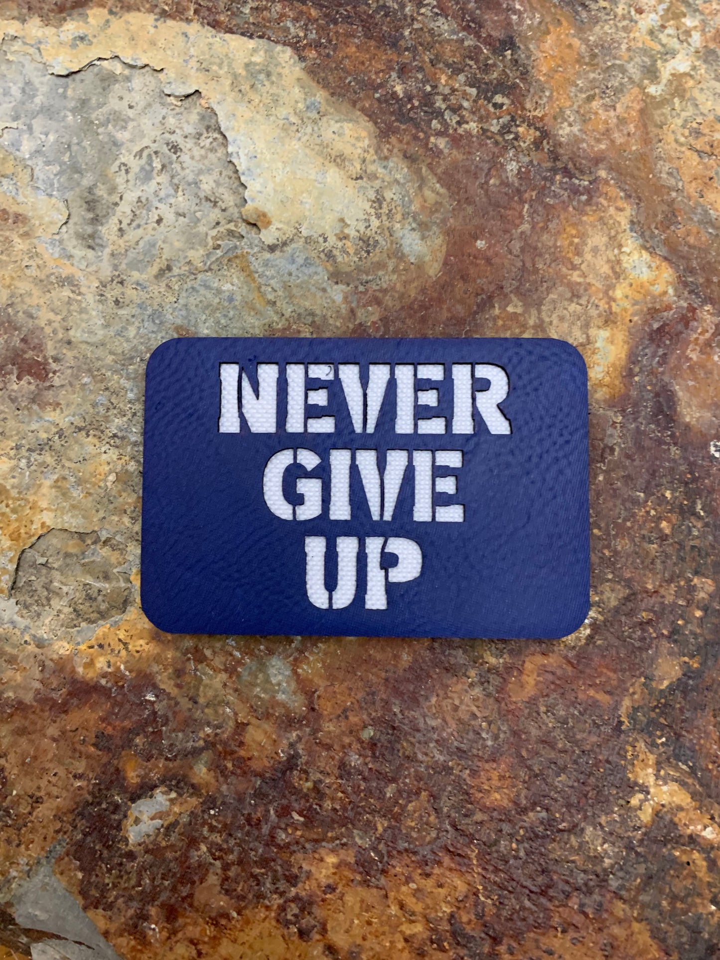 Positive Mindset Never Give Up Signature - VELPATCH 3" x 2" inch Hook Backed Patch