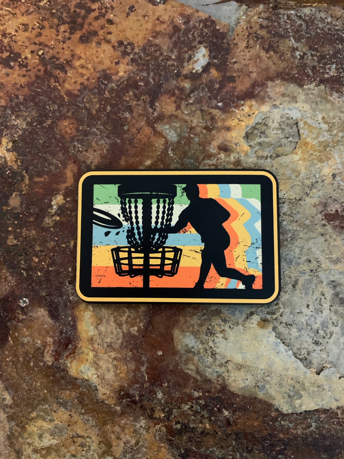 Good Time Concepts Disc Golf Retro Colors DTF - VELPATCH 3" x 2" inch Hook Backed Patch
