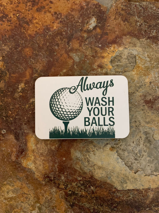 Good Time Concepts Always Wash Your Balls DTF - VELPATCH 3" x 2" inch Hook Backed Patch