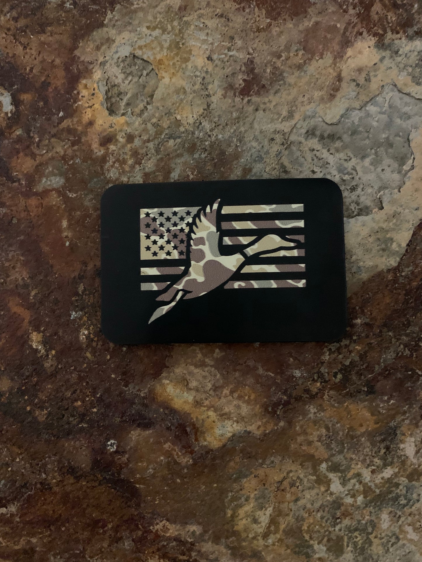 Nature Bound Outdoor USA Camo Duck DTF - VELPATCH 3" x 2" inch Hook Backed Patch