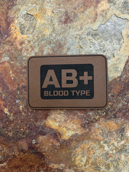 Blood Type AB Positive - VELPATCH 3" x 2" inch Hook Backed Patch