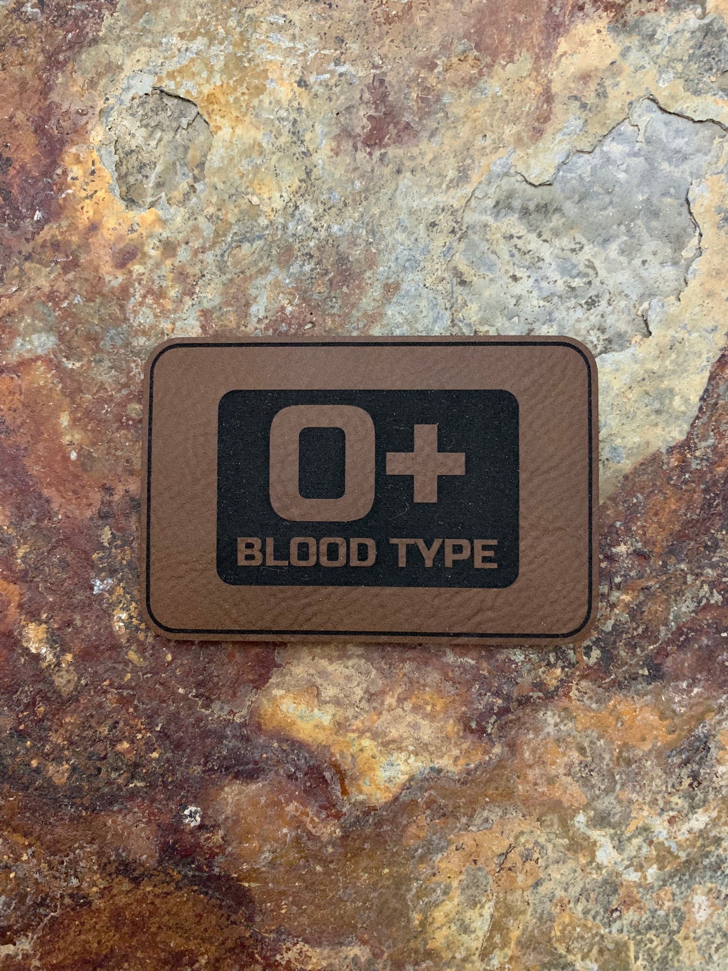 Blood Type O Positive - VELPATCH 3" x 2" inch Hook Backed Patch