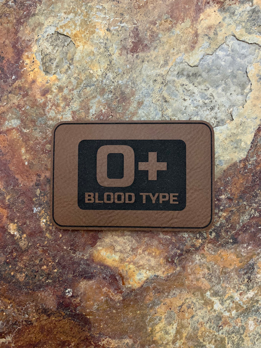 Blood Type O Positive - VELPATCH 3" x 2" inch Hook Backed Patch