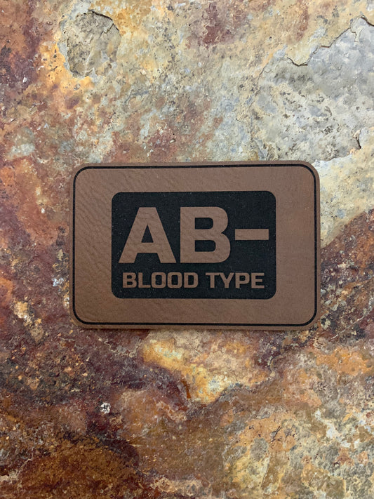 Blood Type AB Negative - VELPATCH 3" x 2" inch Hook Backed Patch