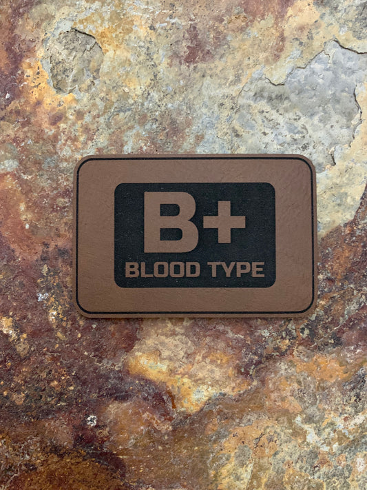 Blood Type B Positive - VELPATCH 3" x 2" inch Hook Backed Patch
