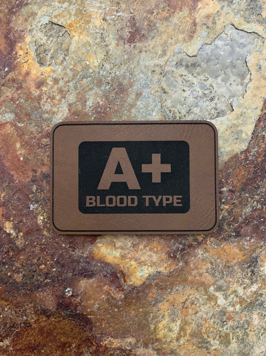 Blood Type A Positive - VELPATCH 3" x 2" inch Hook Backed Patch