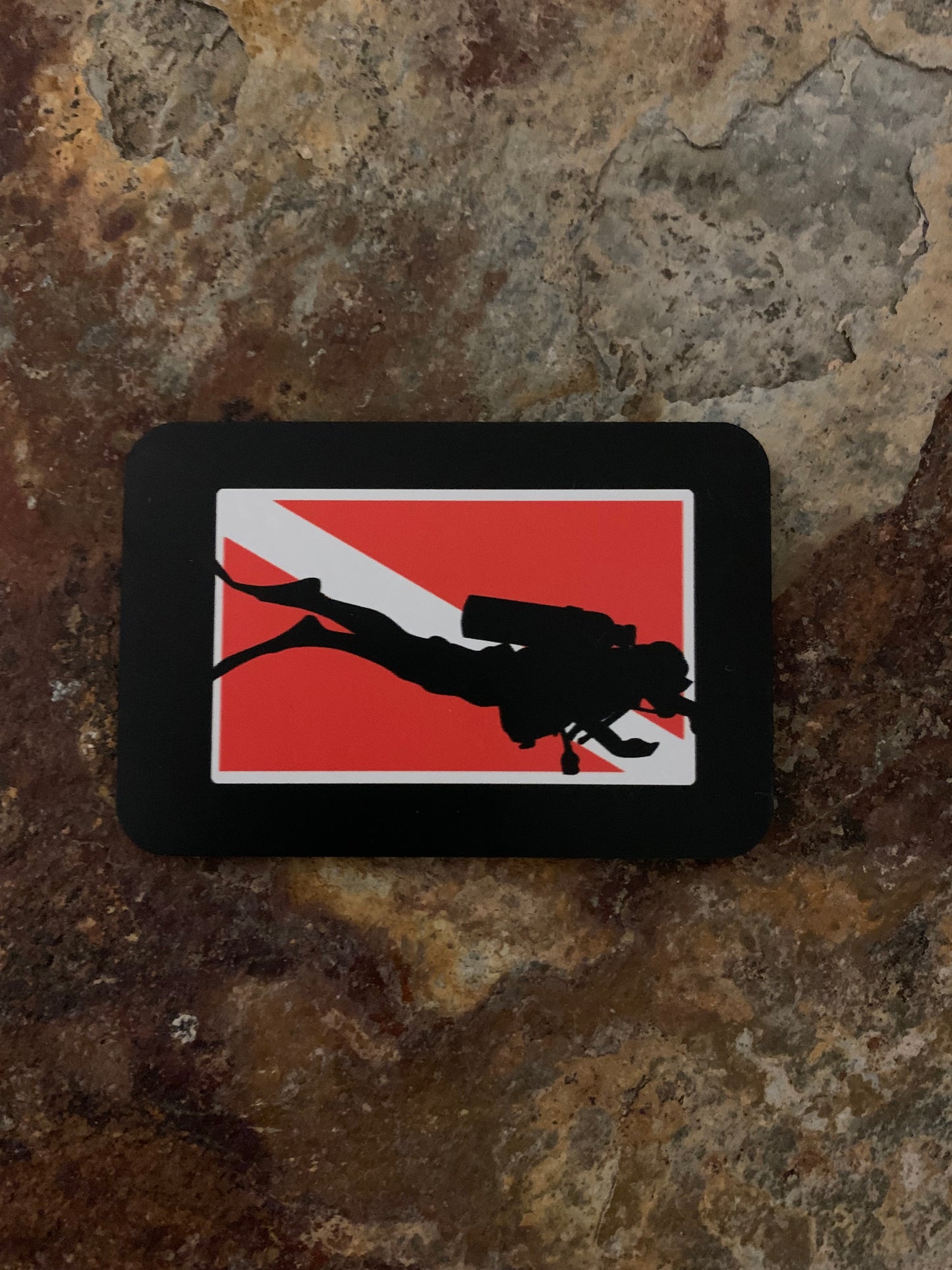 Nature Bound Outdoor Scuba Diver And Flag DTF - VELPATCH 3" x 2" inch Hook Backed Patch