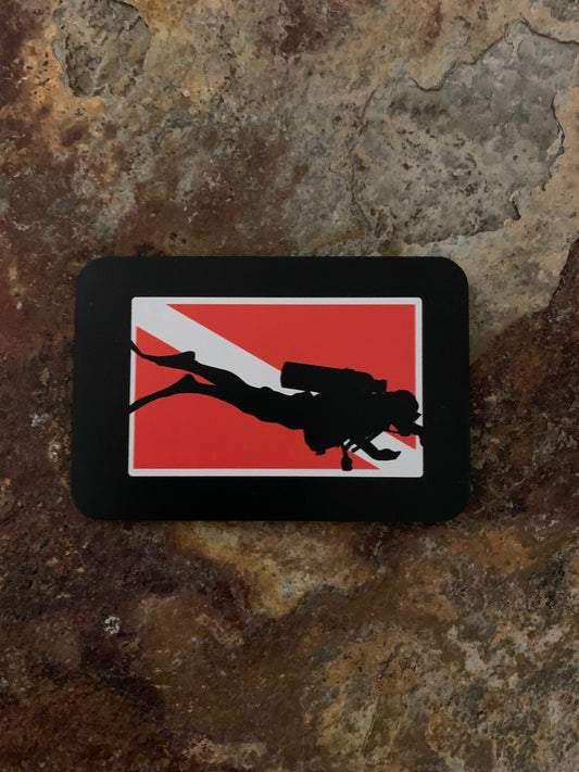 Nature Bound Outdoor Scuba Diver And Flag DTF - VELPATCH 3" x 2" inch Hook Backed Patch