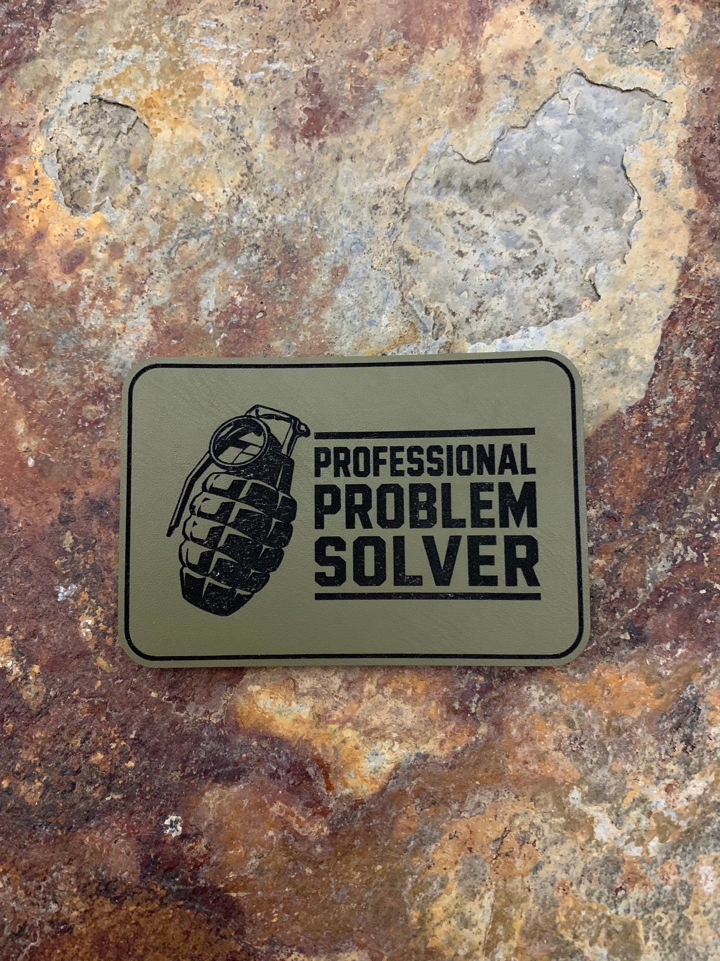 Professional Problem Solver Grenade - VELPATCH 3" x 2" inch Hook Backed Patch