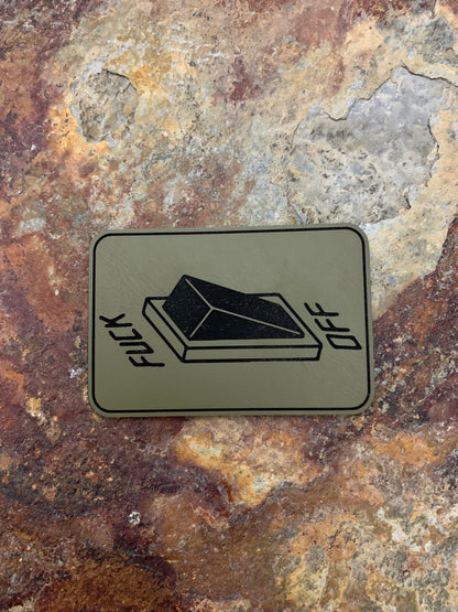 Fuck Off Switch - VELPATCH 3" x 2" inch Hook Backed Patch
