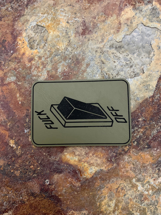Fuck Off Switch - VELPATCH 3" x 2" inch Hook Backed Patch