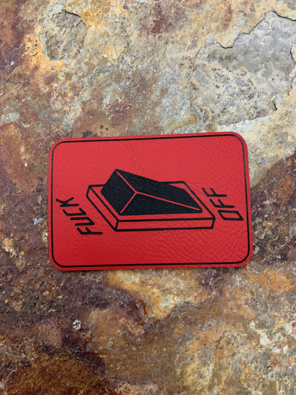 Fuck Off Switch - VELPATCH 3" x 2" inch Hook Backed Patch