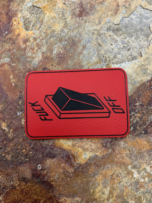 Fuck Off Switch - VELPATCH 3" x 2" inch Hook Backed Patch