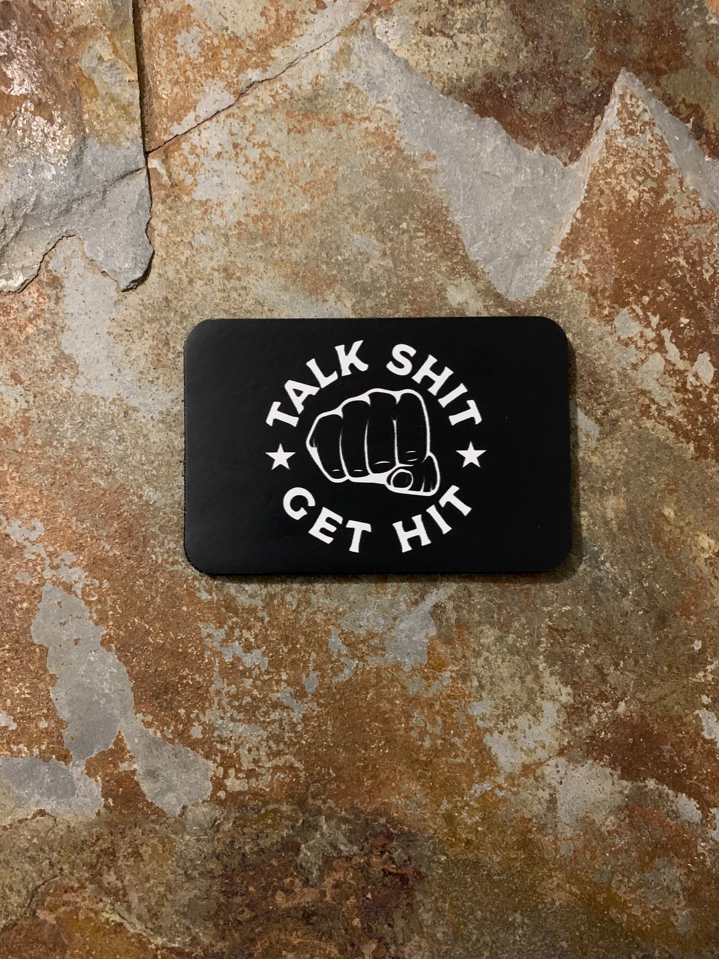 Talk Shit Get Hit DTF - VELPATCH 3" x 2" inch Hook Backed Patch