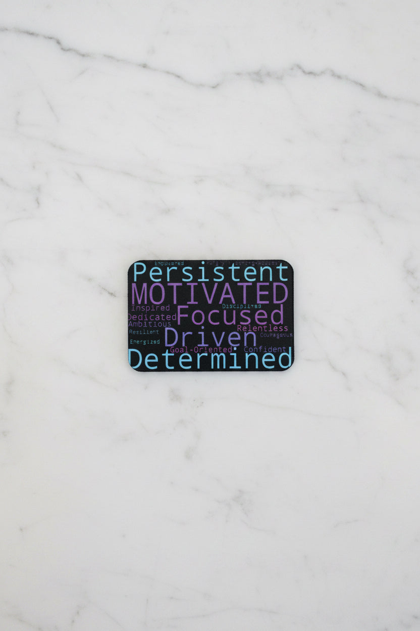 Positive Mindset Motivated Words DTF - VELPATCH 3" x 2" inch Hook Backed Patch