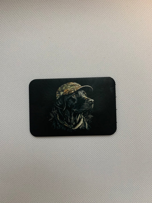 Nature Bound Outdoor Hunting Dog In Camo Hat DTF - VELPATCH 3" x 2" inch Hook Backed Patch