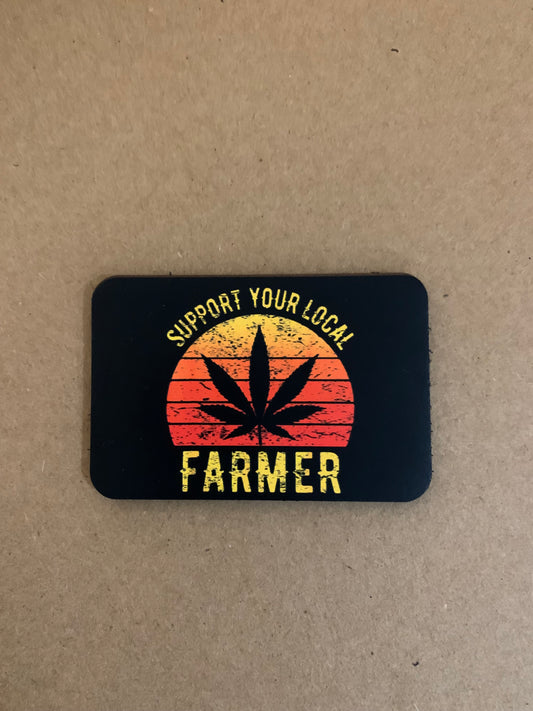 Cannabis Brand Support Your Local Farmer DTF - VELPATCH 3" x 2" inch Hook Backed Patch