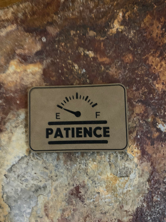 Patience On Empty - VELPATCH 3" x 2" inch Hook Backed Patch