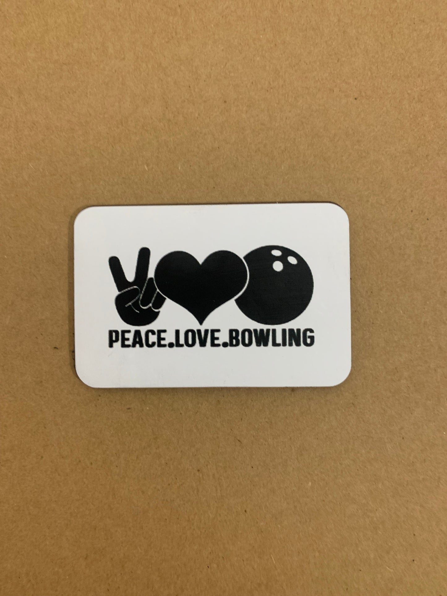 GOOD TIME Concepts Peace, Love, Bowling DTF - VELPATCH 3" x 2" inch Hook Backed Patch