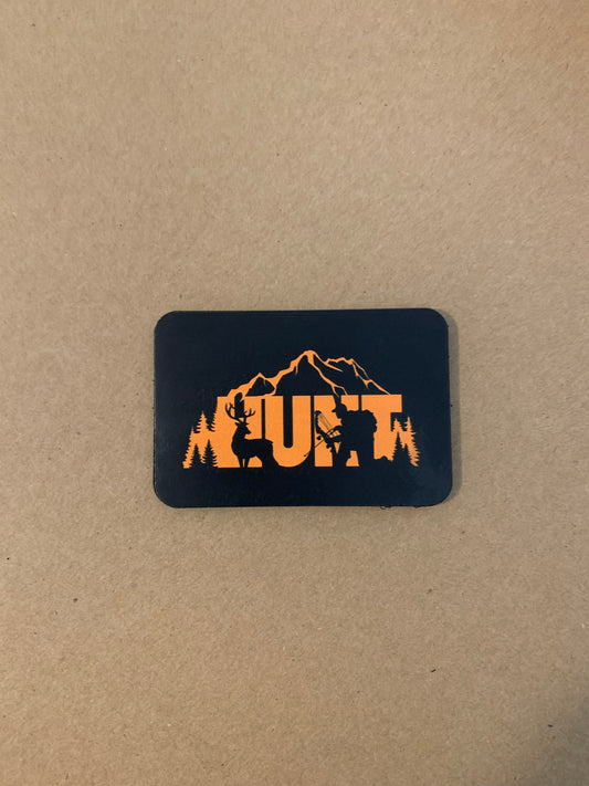 Nature Bound Outdoor Bow Hunter, Elk and Mountains DTF - VELPATCH 3" x 2" inch Hook Backed Patch