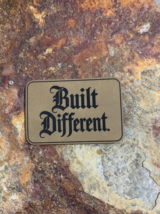 Built Different - VELPATCH 3" x 2" inch Hook Backed Patch