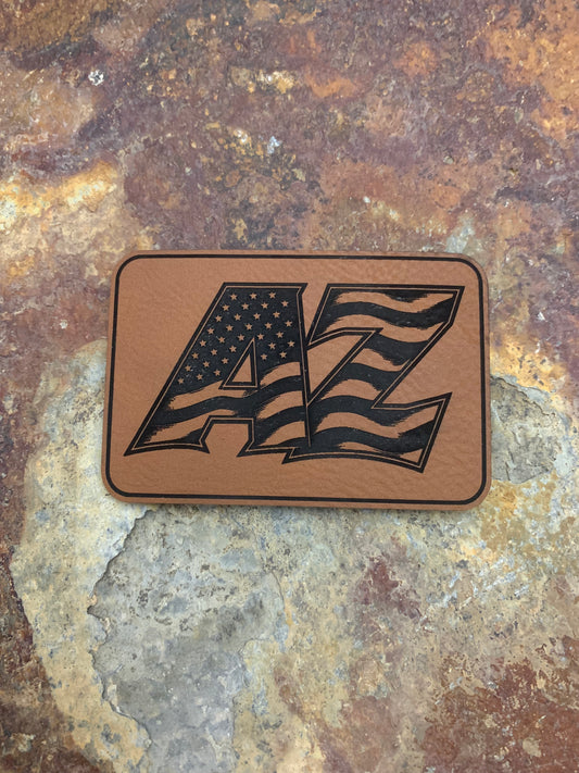 AZ With USA Flag - VELPATCH 3" x 2" inch Hook Backed Patch