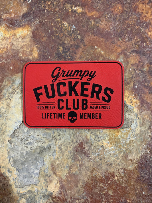 Grumpy Fuckers Club - VELPATCH 3" x 2" inch Hook Backed Patch