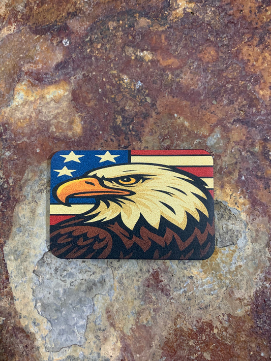 Retro American Eagle DTF - VELPATCH 3" x 2" inch Hook Backed Patch