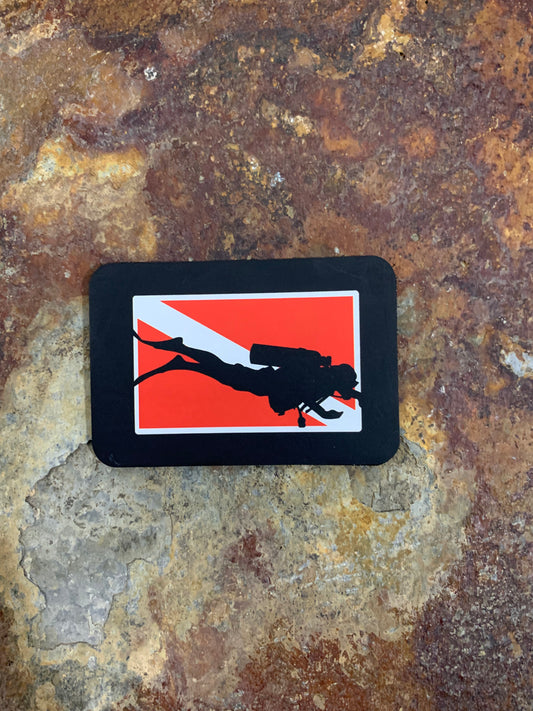 Nature Bound Outdoor Scuba Diver And Flag DTF - VELPATCH 3" x 2" inch Hook Backed Patch