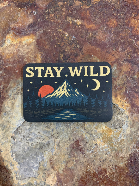 Nature Bound Outdoor Retro Stay Wild DTF - VELPATCH 3" x 2" inch Hook Backed Patch