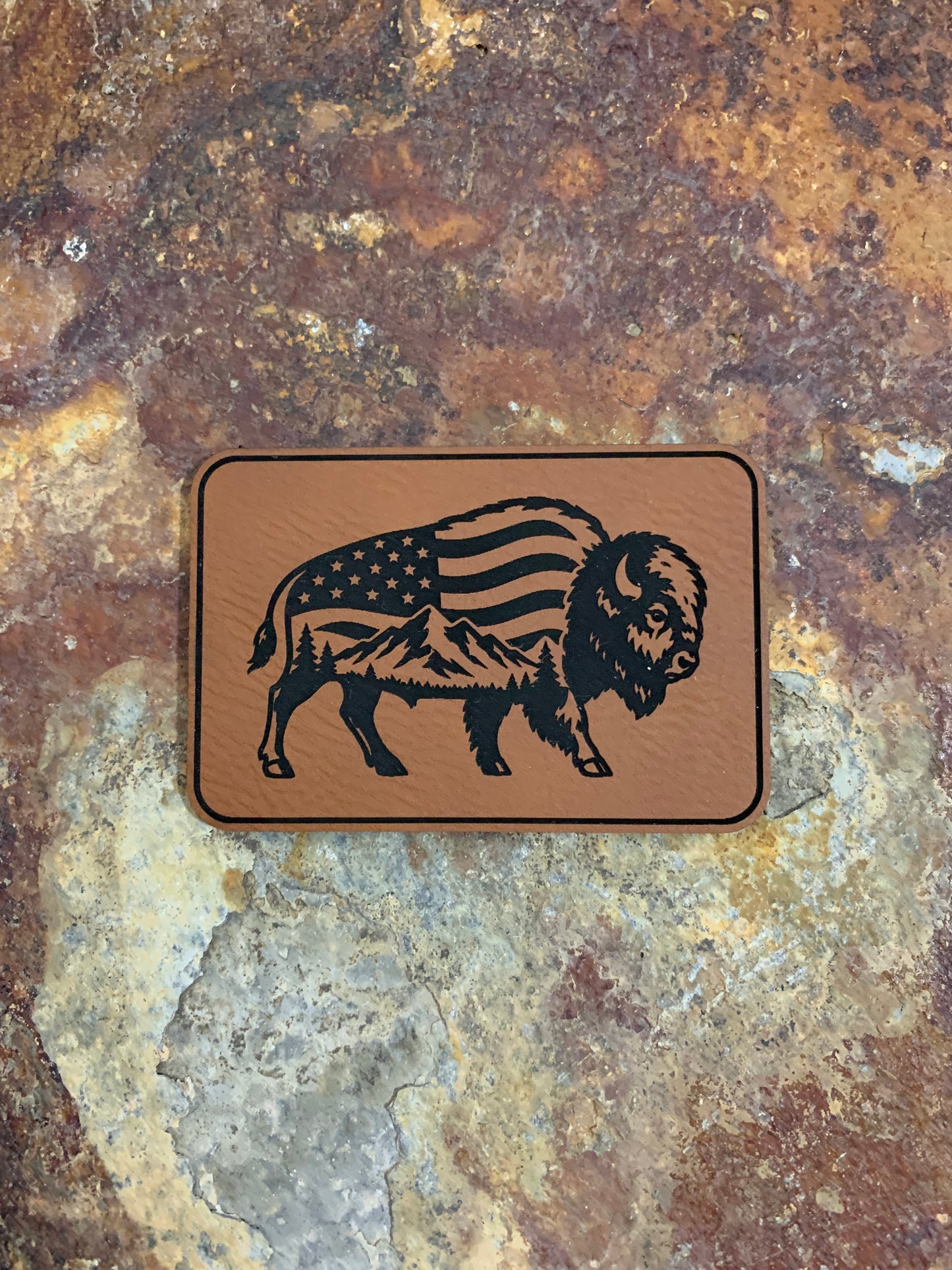 Nature Bound Outdoor American Buffalo - VELPATCH 3" x 2" inch Hook Backed Patch